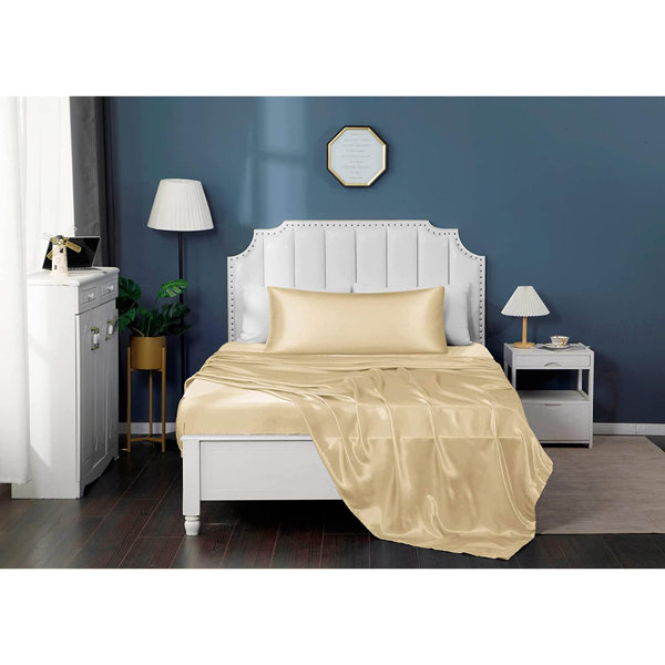Latitude Run® Appliqued Satin Pillow Cover Wayfair